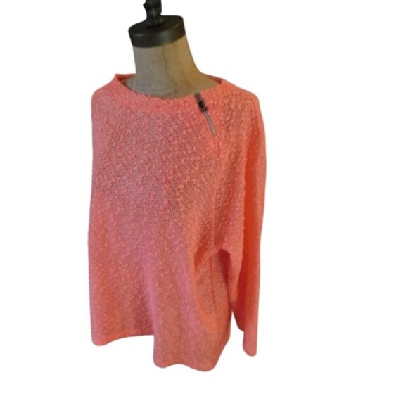 Jamie Sadock Size L Large Nubby Long Sleeve Sweater Knit Top Sporty - Picture 2 of 3